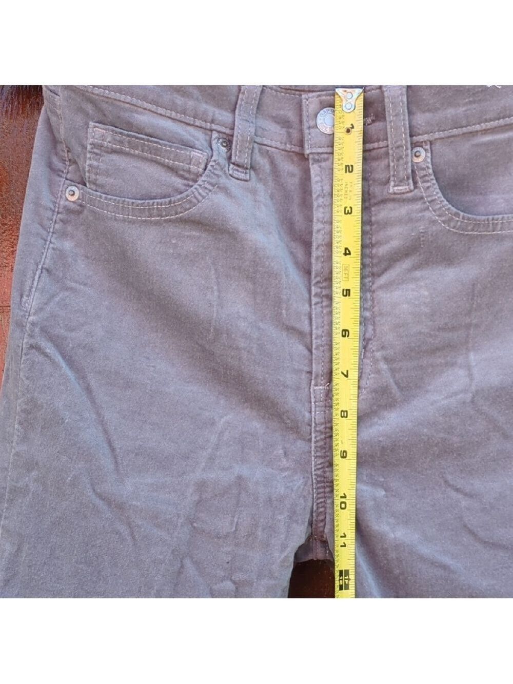 NWOT GAP Gray Corduroy Jeans Straight Leg, Size‎ 28 - Picture 6 of 11
